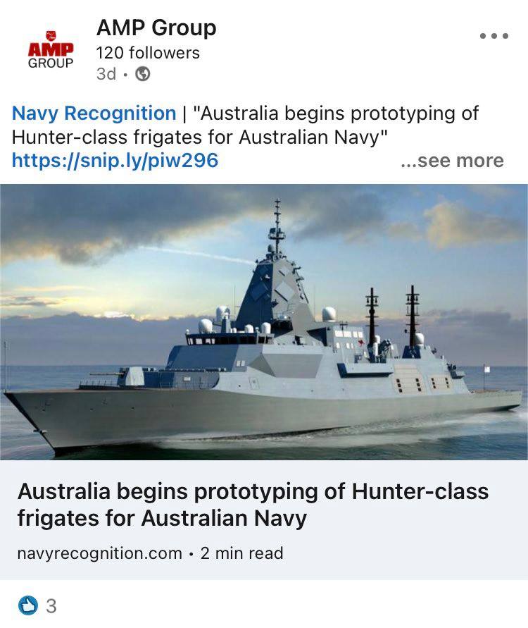 Linkedin Post of Australian Navy