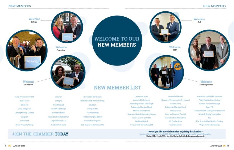 Edinburgh Chamber Of Commerce New Members