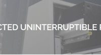 Header Banner Reading 'Protected Uninterruptible Power' Over Machinery,